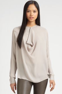 Vince Silk Cowl Neck Top - Lyst