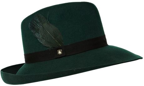 Biba Feather Fedora in Black (forest green) - Lyst