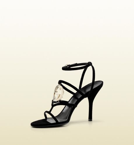 Gucci Gg Cage High Heel Sandal with Double G Detail in Black | Lyst
