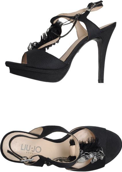 Liu Jo Platform Sandals in Black - Lyst