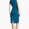 Oscar De La Renta Ruffle Neck Stretch Wool Dress in Blue (nile) - Lyst