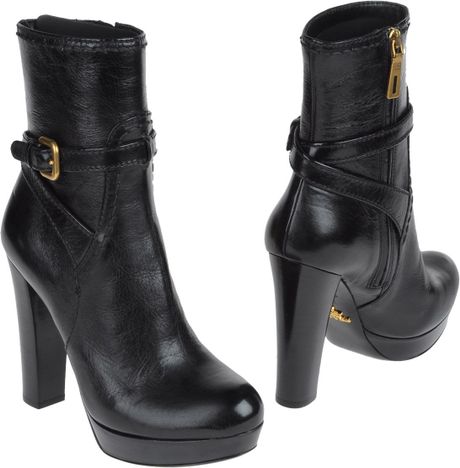 Prada Ankle Boots in Black - Lyst