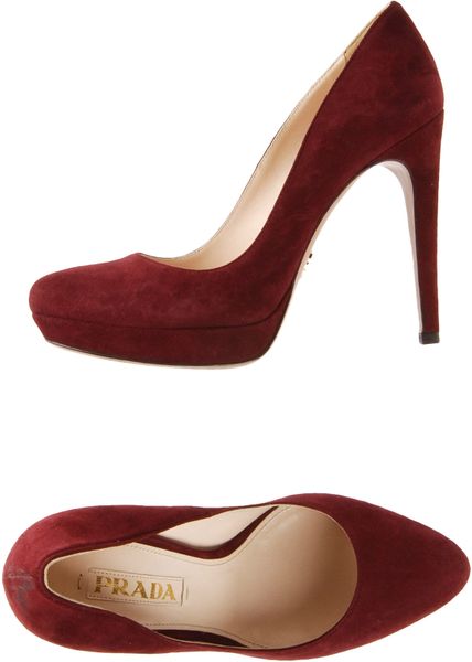 Prada Platform Pumps in Red (emerald) - Lyst