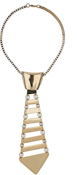 Topshop Metal Tie Necklace - Lyst
