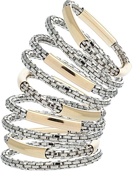 Topshop Mesh and Tube Pack in Beige (mixed metal) - Lyst