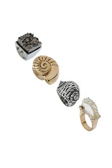 Topshop Shell Four Pack Ring - Lyst
