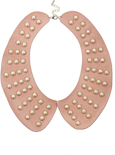 Topshop Pearl Peter Pan Collar in Pink - Lyst