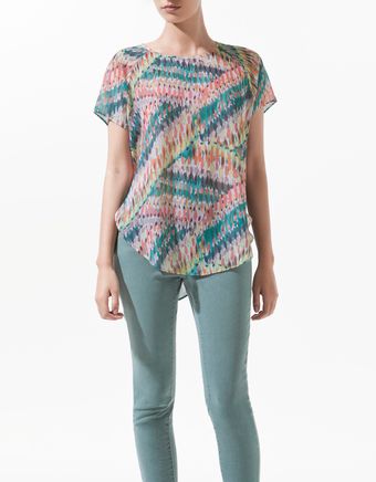 Zara Painting Look T-shirt - Lyst