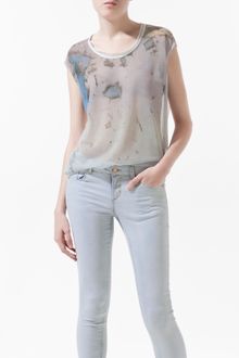 Zara Girl Print Tshirt - Lyst