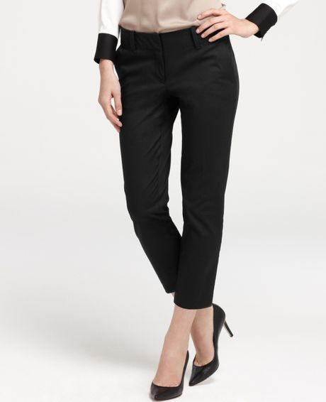 Ann Taylor Petite Cotton Perfect Capris in Black - Lyst