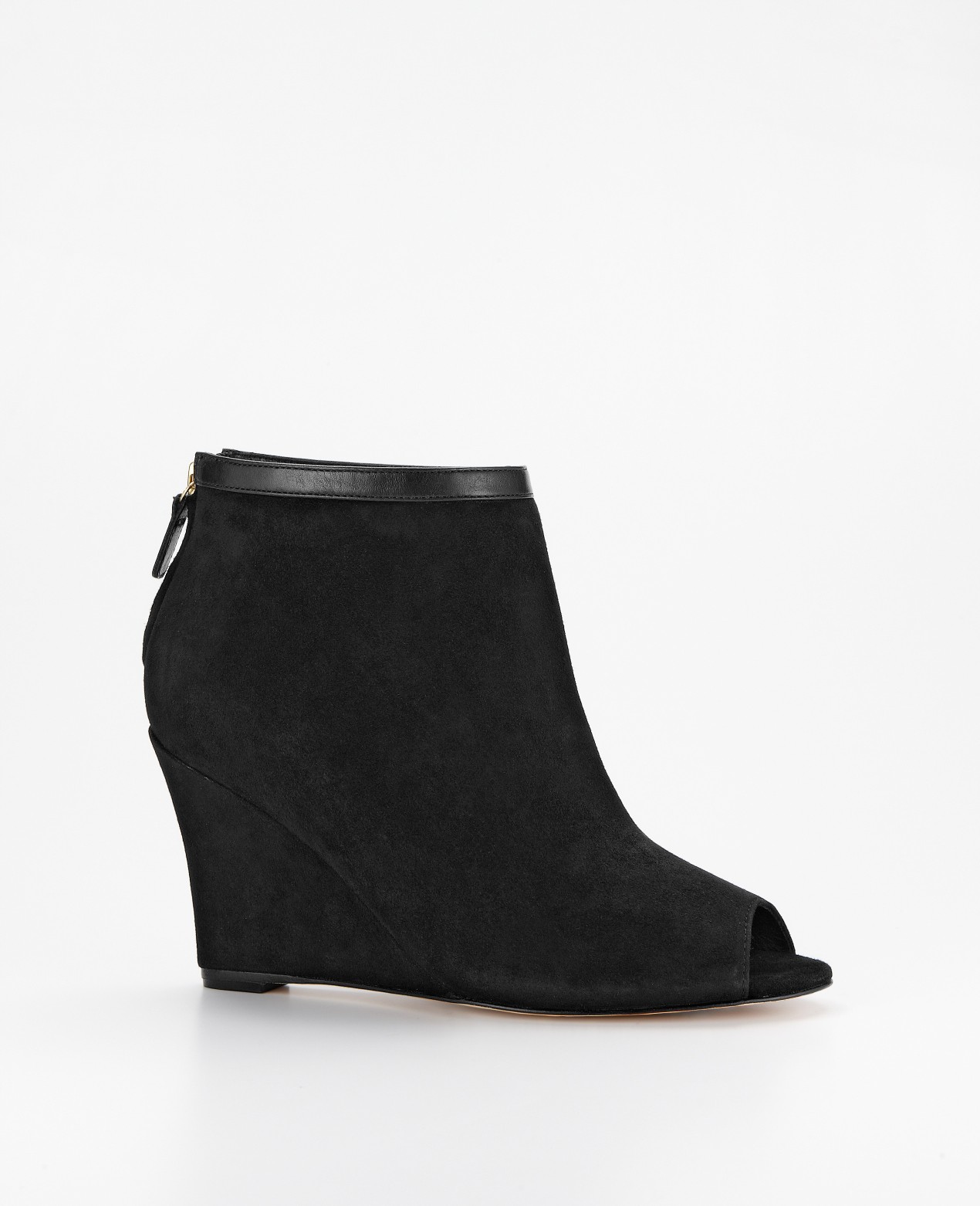 lace up peep toe wedge booties