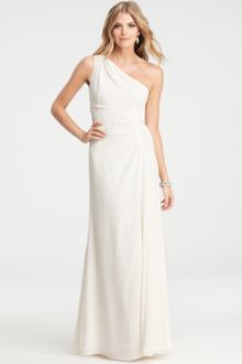 Ann Taylor Petite Silk Crepe One Shoulder Gown - Lyst