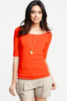 Ann Taylor Ballet Neck Short Sleeve Tee - Lyst