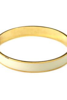 Anne Klein Gold Tone Ivory Enamel Bangle - Lyst