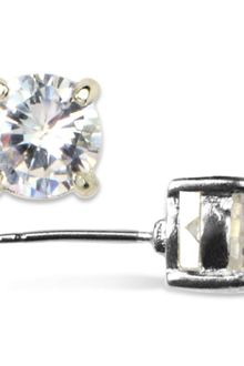 Anne Klein Silver Tone Crystal Stud Earrings - Lyst