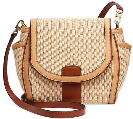 Brooks Brothers Natural Straw Crossbody Bag in Beige (natural-multi) | Lyst