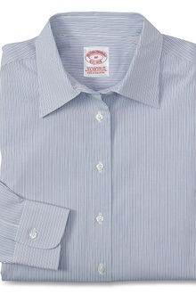 Brooks Brothers Petite Noniron Classic Fit Fine Stripe Dress Shirt with Xla - Lyst