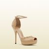 Gucci Taryn High Heel Platform Sandal with Ankle Strap in Beige (powder) - Lyst