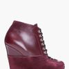 Yves Saint Laurent Oxblood Leather Amarena Wedge Boots in Red (oxblood) - Lyst