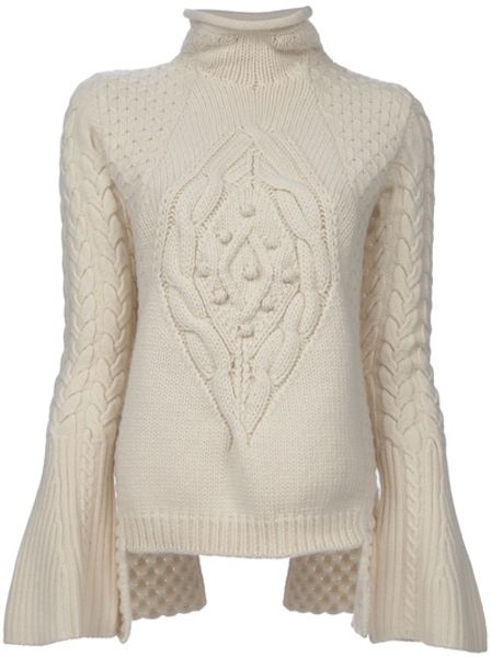 Alexander Mcqueen Patchworkknit Sweater in Gray (cream) - Lyst