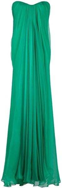 Alexander Mcqueen Bustier Dress in Green (emerald) - Lyst