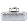 Alexander Mcqueen Knuckleduster Clutch in Silver (floral) - Lyst