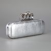 Alexander Mcqueen Knuckleduster Clutch in Silver (floral) - Lyst