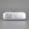Alexander Mcqueen Knuckleduster Clutch in Silver (floral) - Lyst