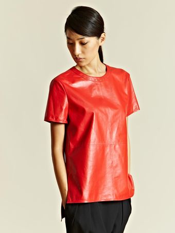 Givenchy Givenchy Womens Lamb Leather Manches Top - Lyst