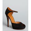 Gucci Black Suede Ankle Strap Peep Toe Platform Pumps in Black - Lyst
