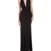 Halston Heritage Twist Front Halter Gown in Black - Lyst