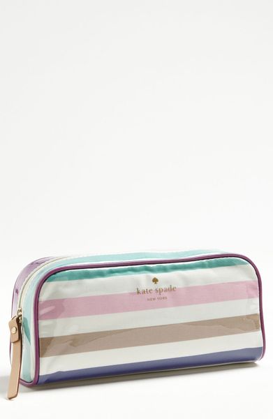 Kate Spade Small Henrietta St Elmo Stripe Cosmetics Pouch in Purple (purple/ cobalt multi) - Lyst