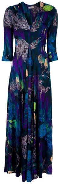 Matthew Williamson Patterned Maxi Dress in Blue - Lyst
