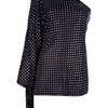 Michael Kors Asymmetric Dotted Top in Black - Lyst