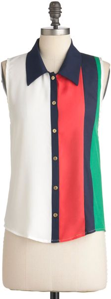 ModCloth Gracing Stripes Top - Lyst