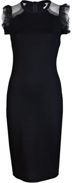 Red Valentino Fitted Dress in Black - Lyst