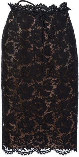 Valentino Lace Skirt in Black - Lyst