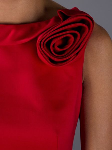 Valentino Sleeveless Dress in Red | Lyst
