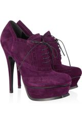 Yves Saint Laurent Suede Brogue Ankle Boots