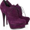 Yves Saint Laurent Suede Brogue Ankle Boots in Purple - Lyst