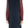 3.1 Phillip Lim Leather sleeved Silk Crepe De Chine Dress in Blue (navy) - Lyst