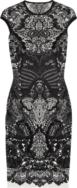 Alexander McQueen Wool blend Intarsia Dress - Lyst