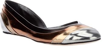 Casadei Metallic Ballet Pump - Lyst
