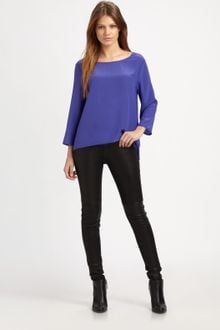 Joie Bruno Flared Silk Top - Lyst