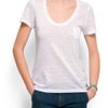 Mango Short Sleeves Linen Tshirt in White (01) - Lyst