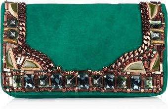 Matthew Williamson Embellished Suede Clutch - Lyst