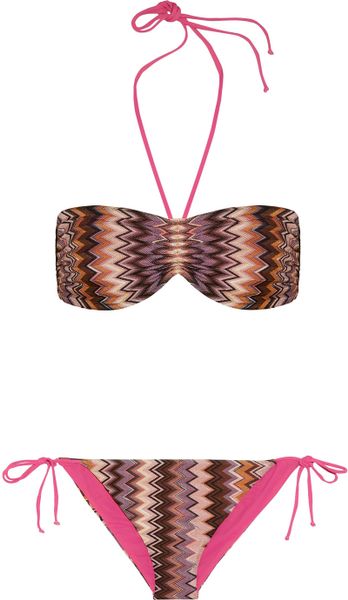 Missoni Zigzag Crochet Knit Bandeau Bikini in Multicolor (multicolored) - Lyst
