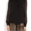 Valentino Pussy bow Silk georgette Blouse in Black - Lyst