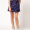 Asos Collection Asos Skater Skirt in Mixed Spot in Blue (navycream) - Lyst