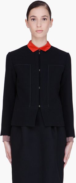 Chloé Black Wool Jacket in Black - Lyst